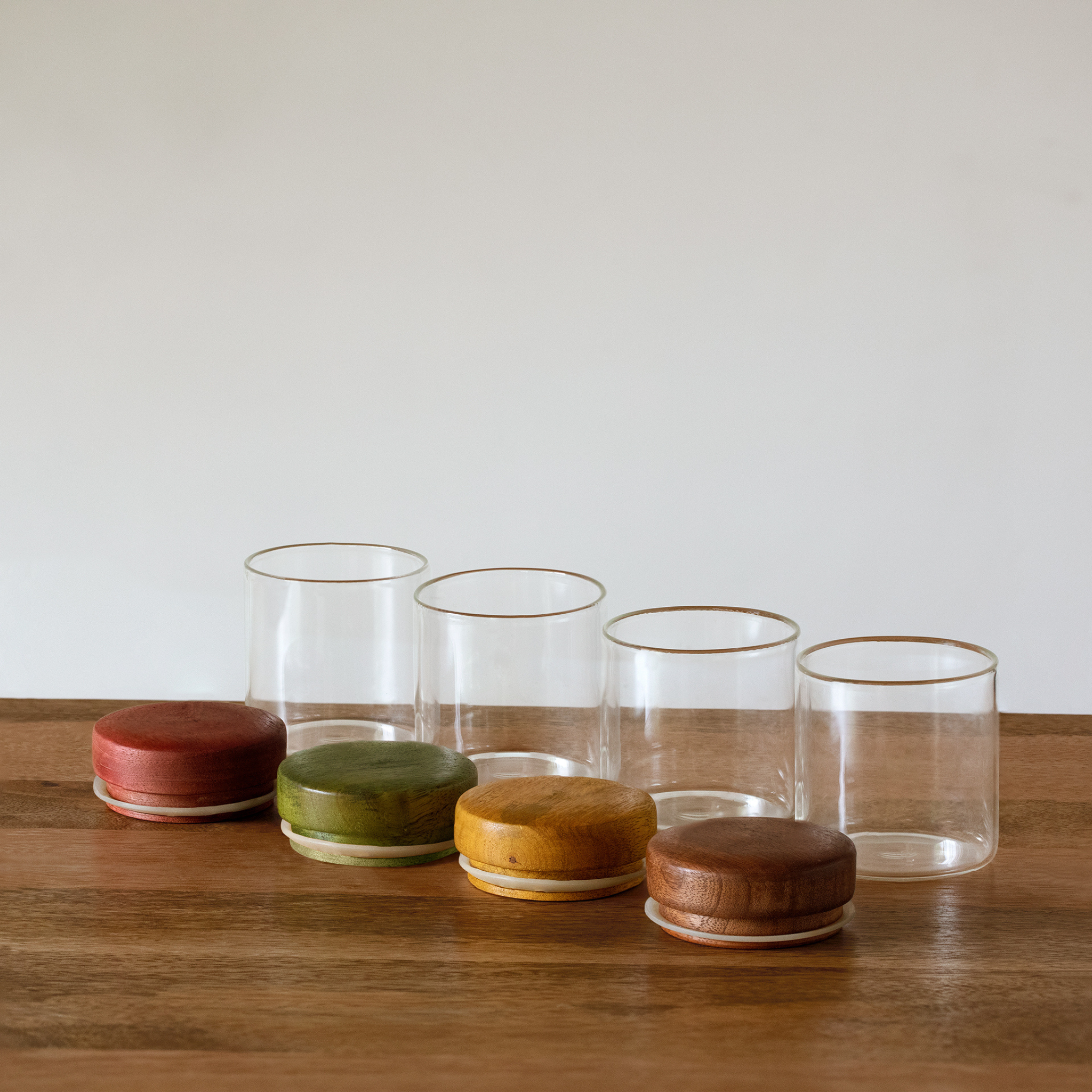 Glass Jar with Wooden Lid