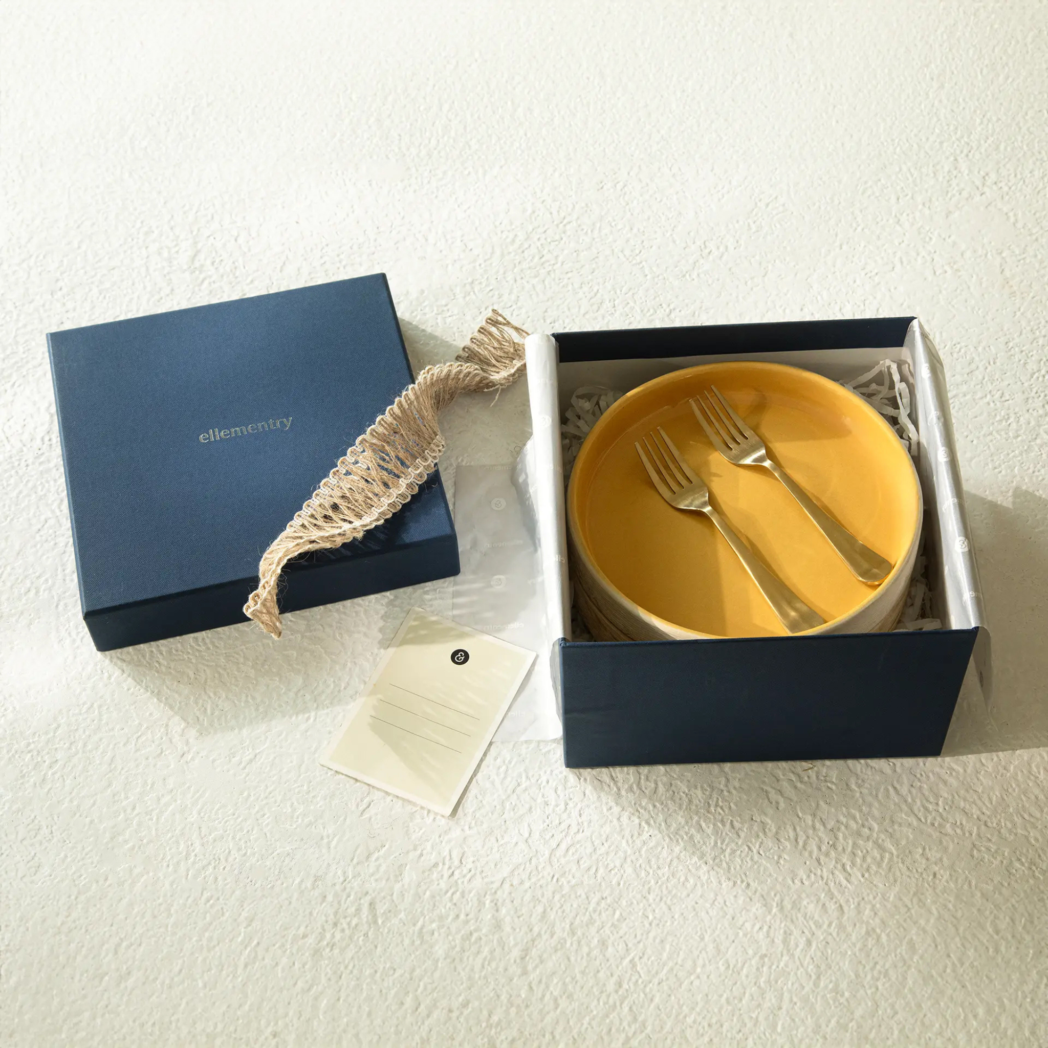 Pasta Plate x Cutlery Gift Box Set - Sunbeam