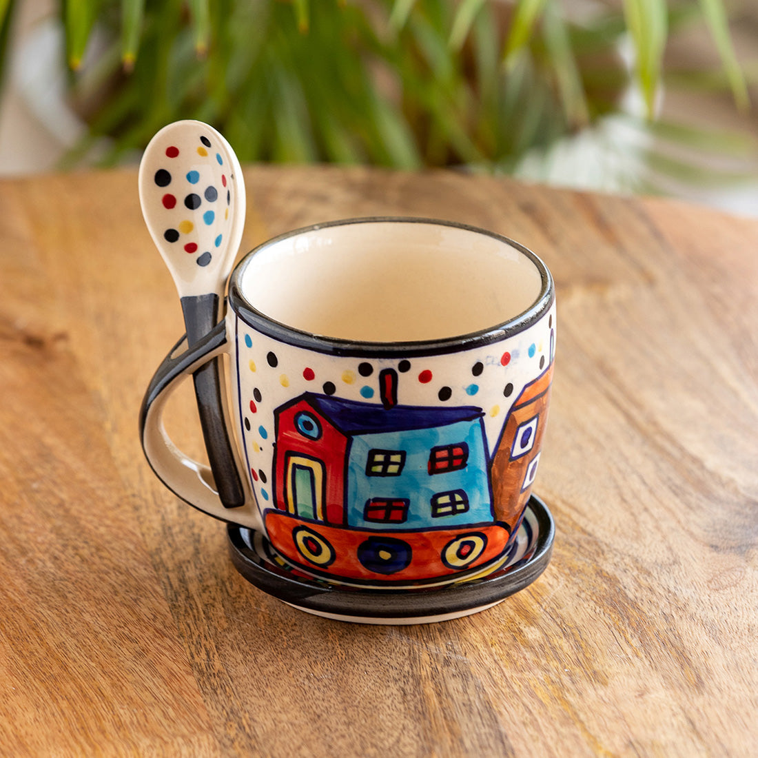 Soup Bowl with Spoons - Hanpainted Nostalgia