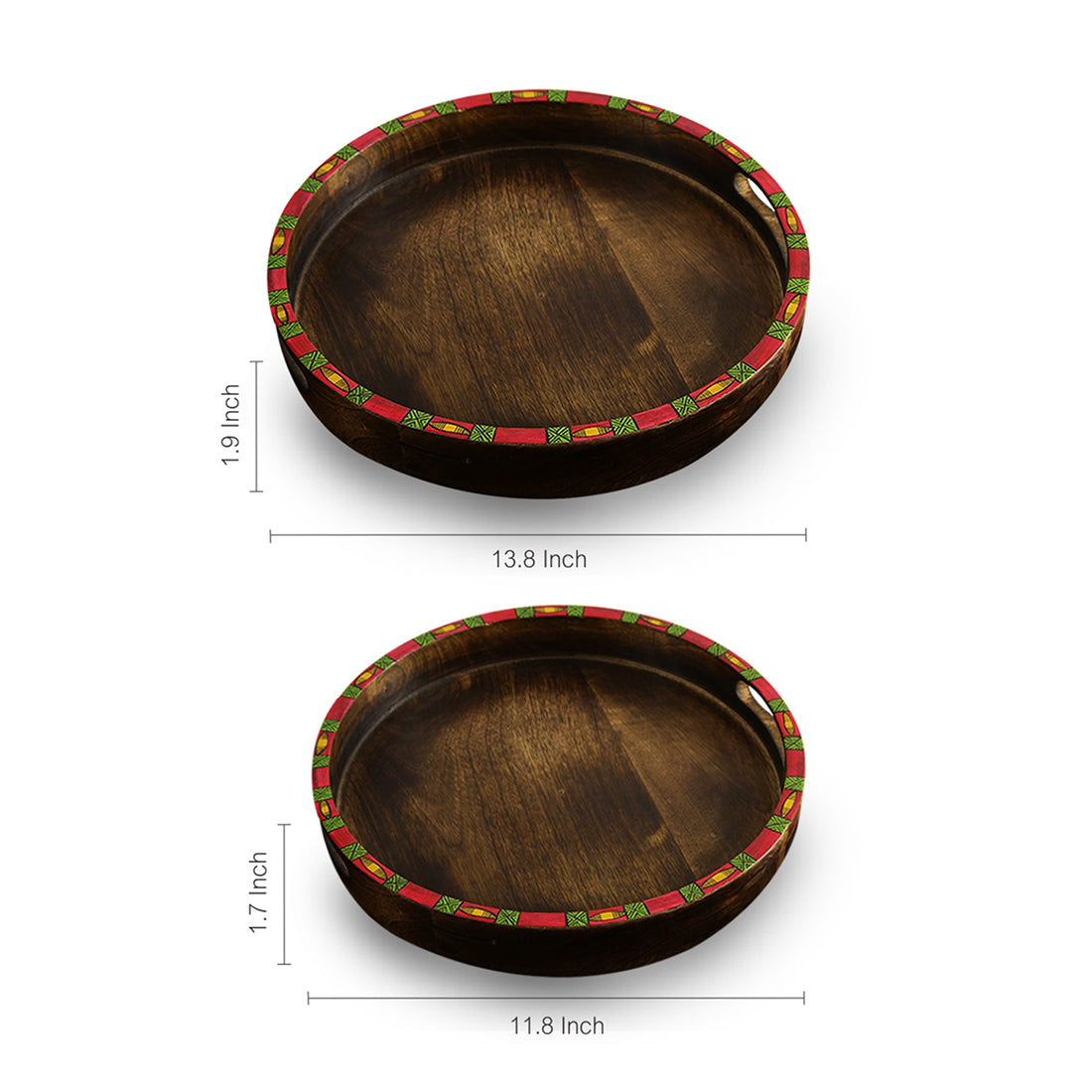 Tray Set of 2 - Madhubani Circle