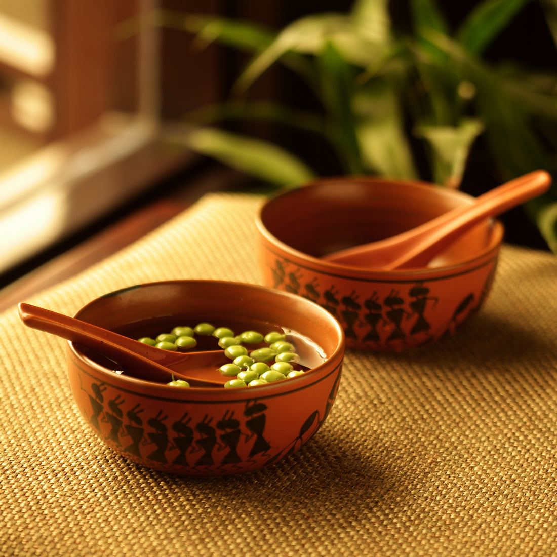 Soup Bowl set of 2 with Spoons - Warli Stories