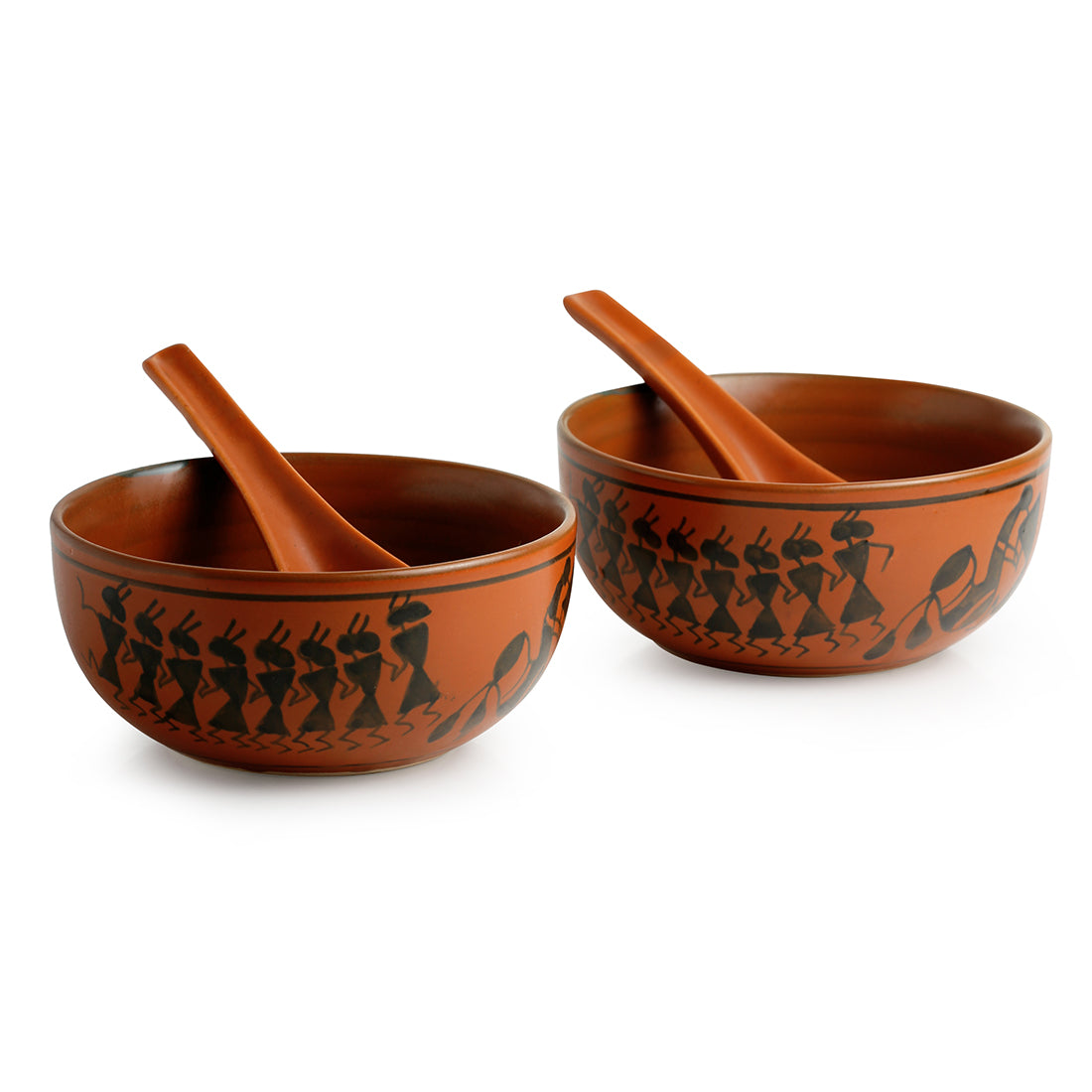 Soup Bowl set of 2 with Spoons - Warli Stories
