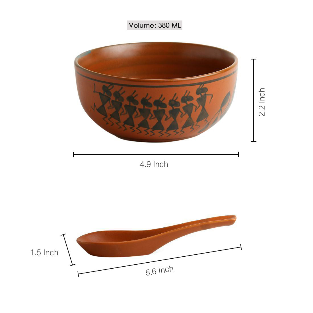 Soup Bowl set of 2 with Spoons - Warli Stories