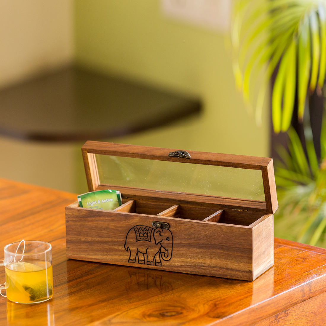 Handcarved Multi Utility Stand - Elephant