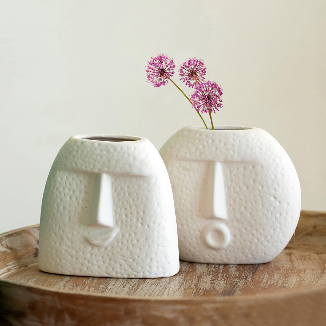 Ceramic Vase set of 2 - Mystic Faces