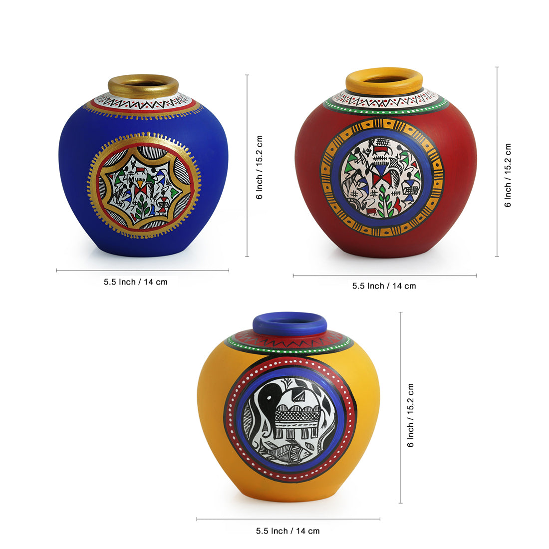 Vase - Hanpainted Matkis (Teracotta)