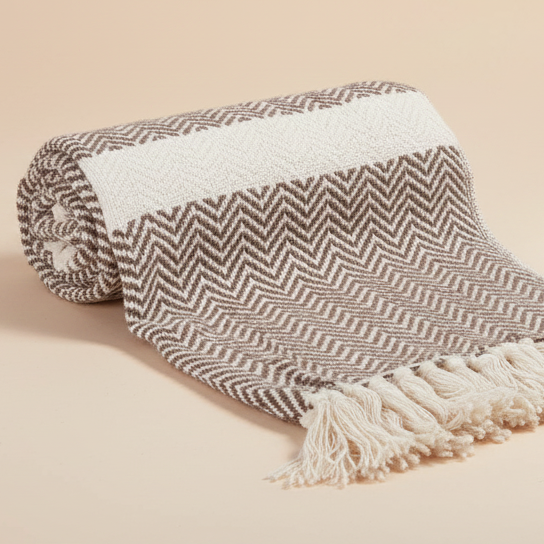 Hand Knitted/Woven Throw | 50" x 60" | 100% Cotton