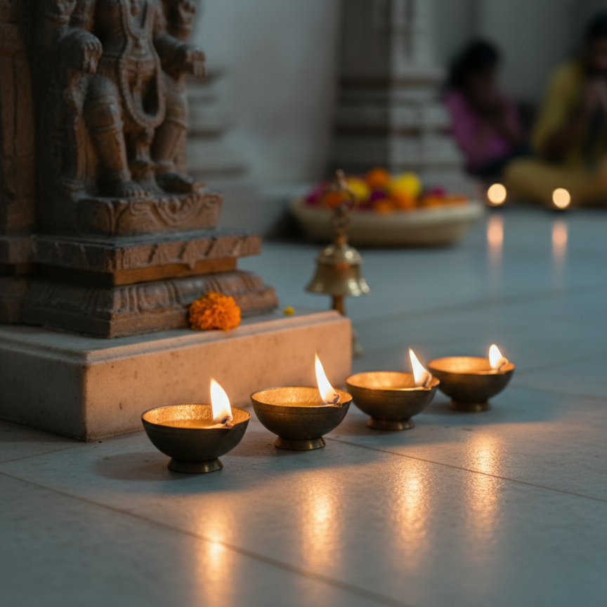 Gift Box of Brass Diya (Set of 4)