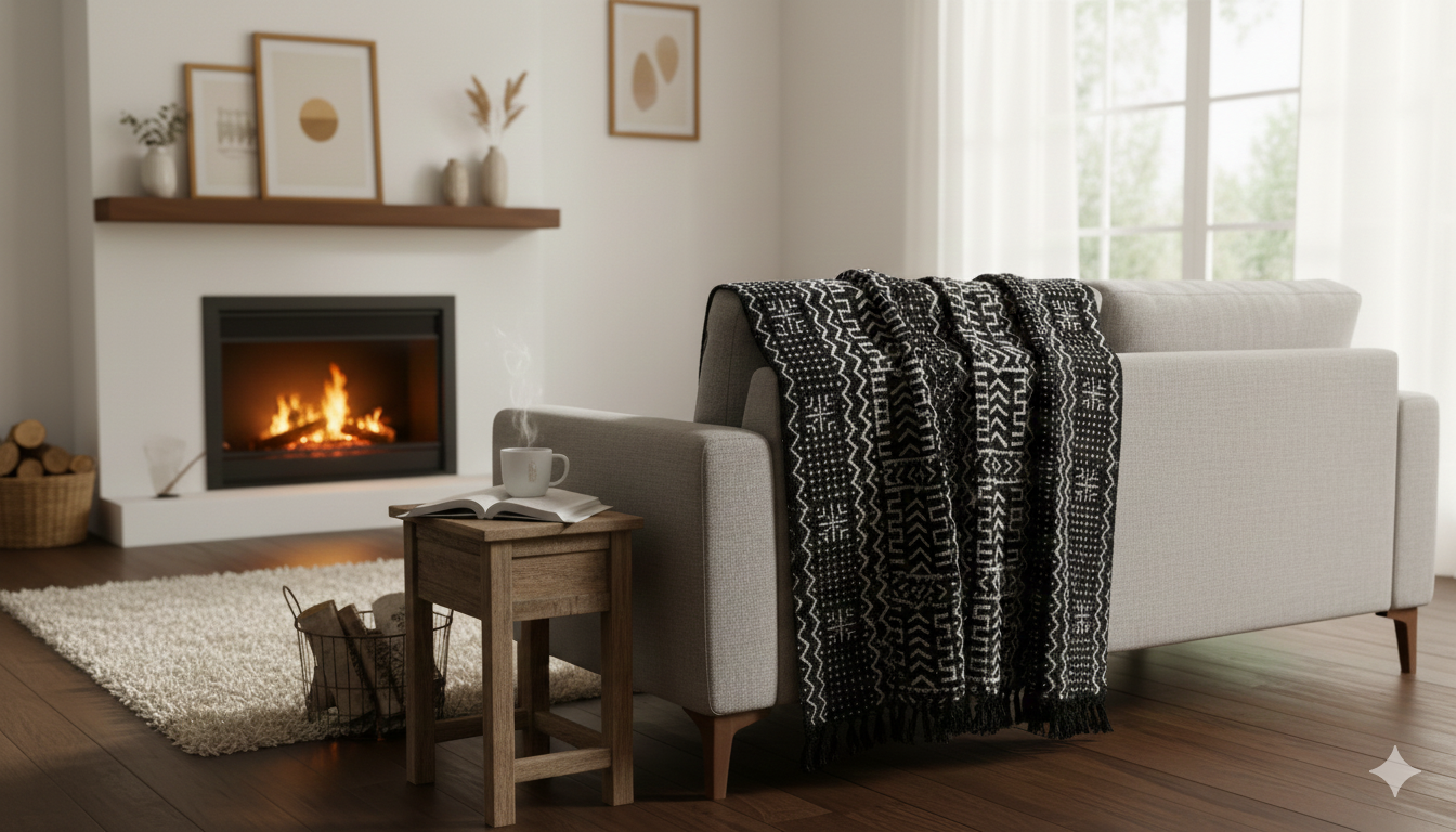 Hand Knitted/Woven Throw | 50" x 60" | 100% Cotton