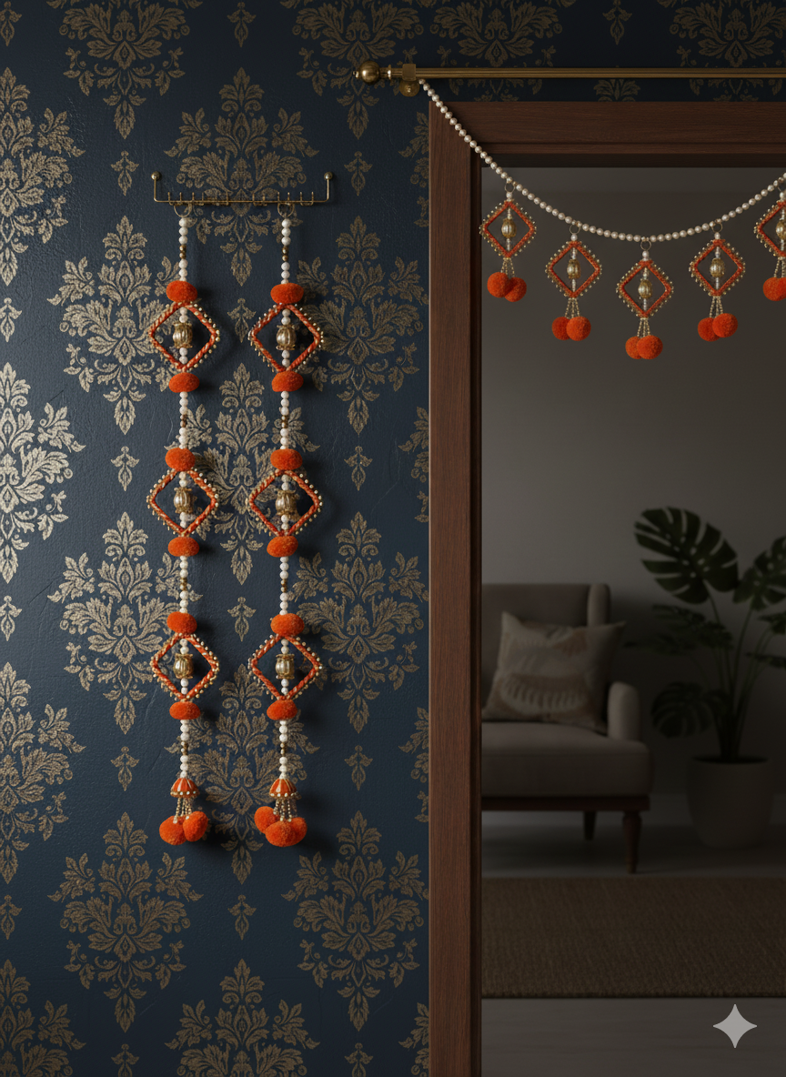 Pom Pom Hanging (Orange)