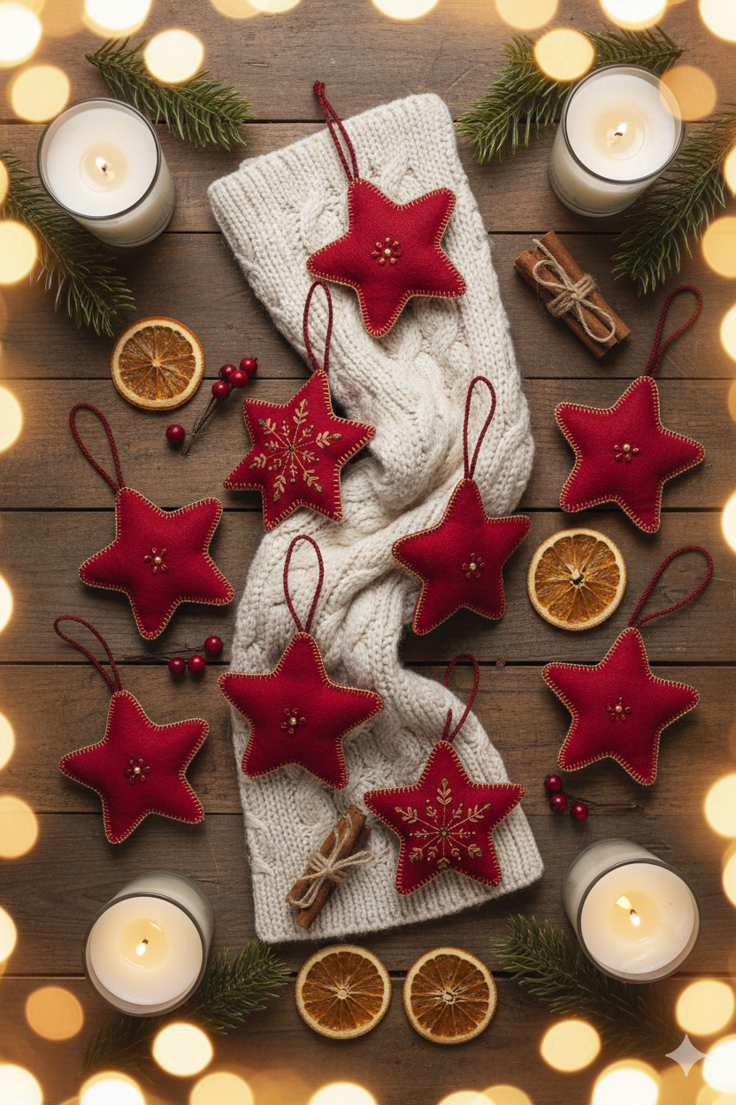 Ornament - Fabric Fabric Red Star