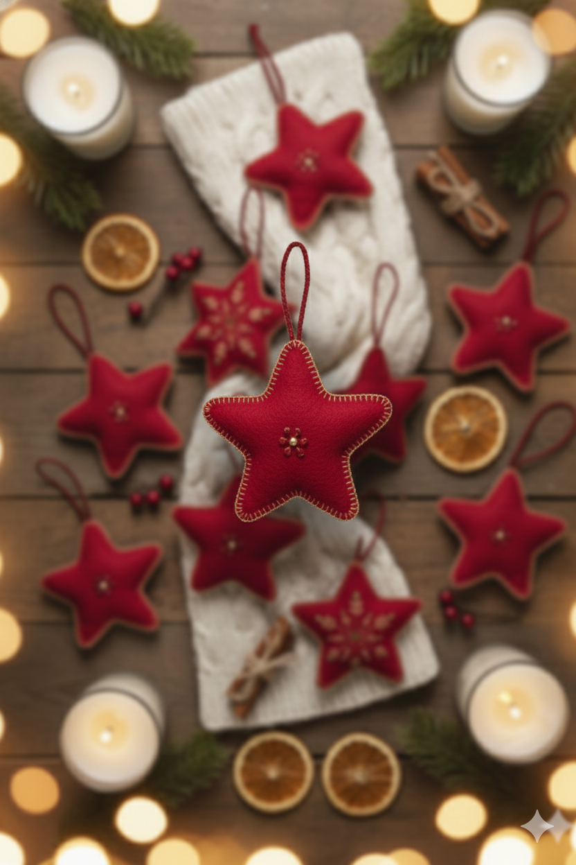 Ornament - Fabric Fabric Red Star