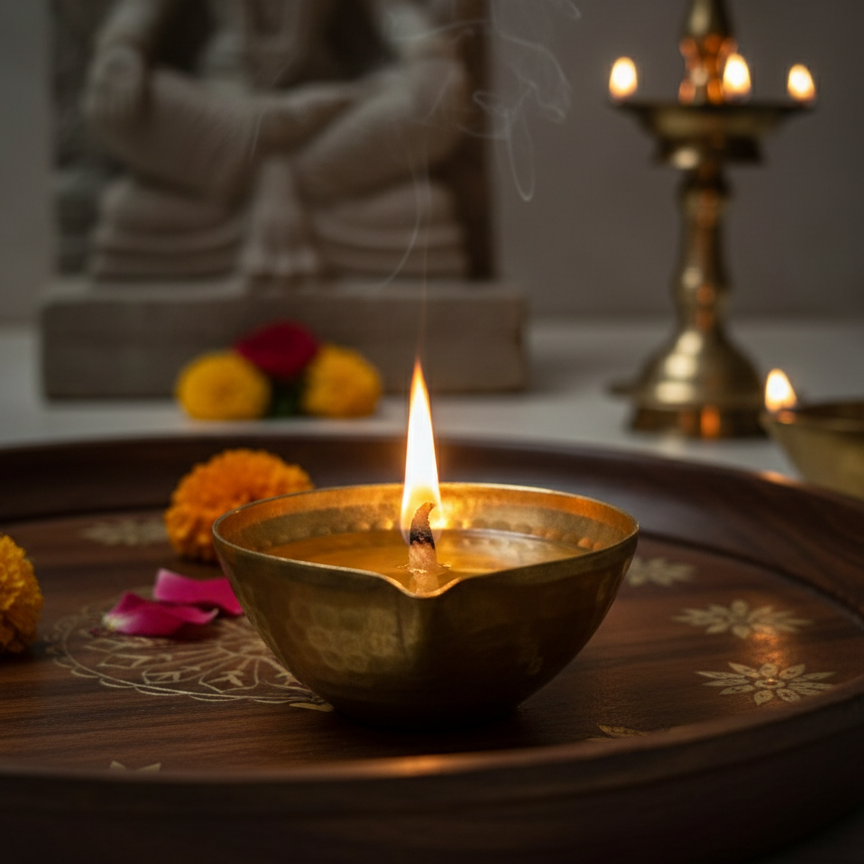 Gift Box of Brass Diya (Set of 4)