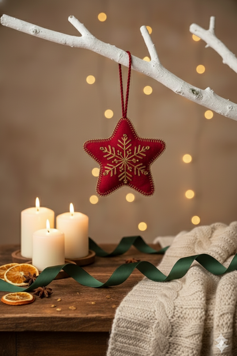 Ornament - Fabric Fabric Red Star