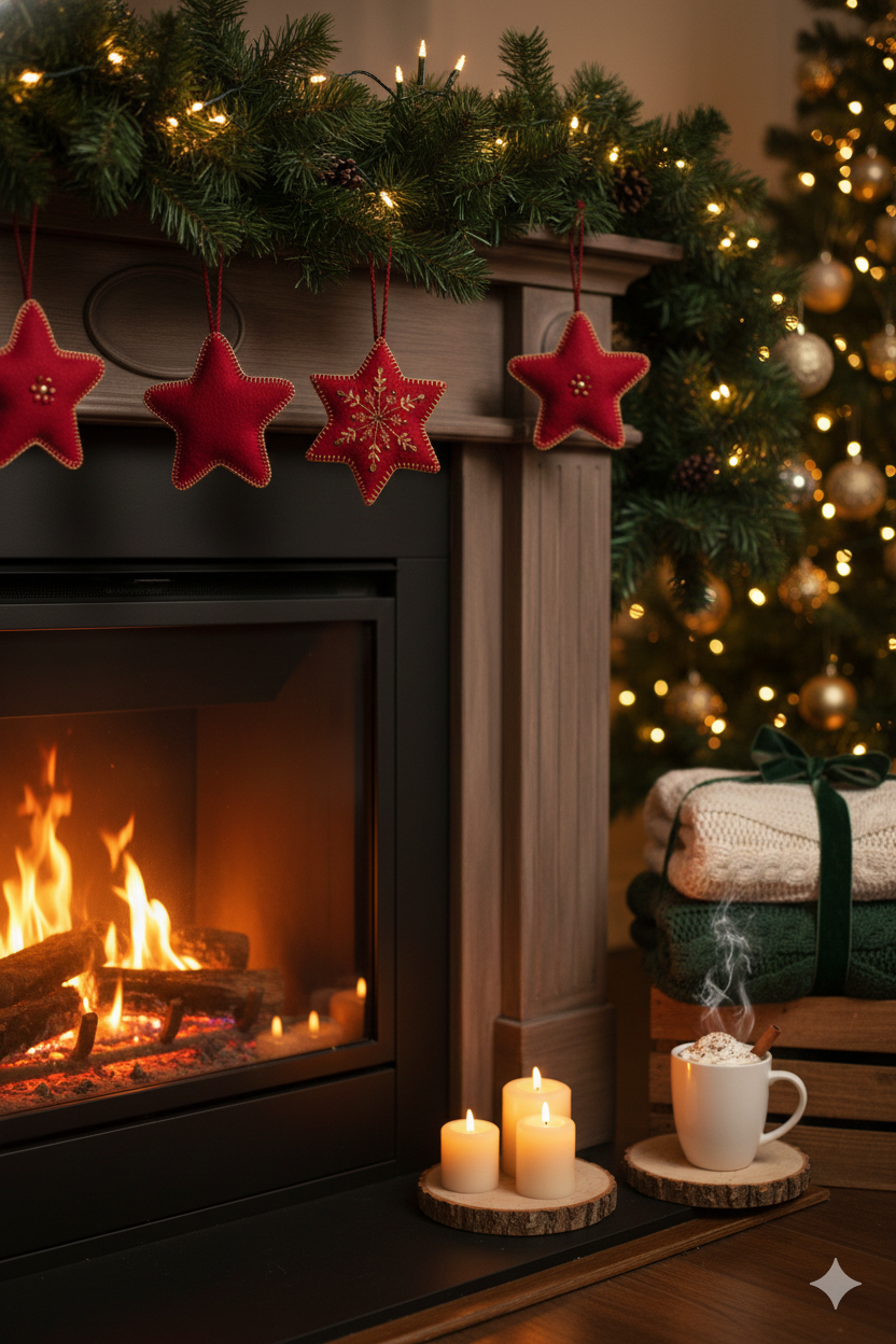 Ornament - Fabric Fabric Red Star