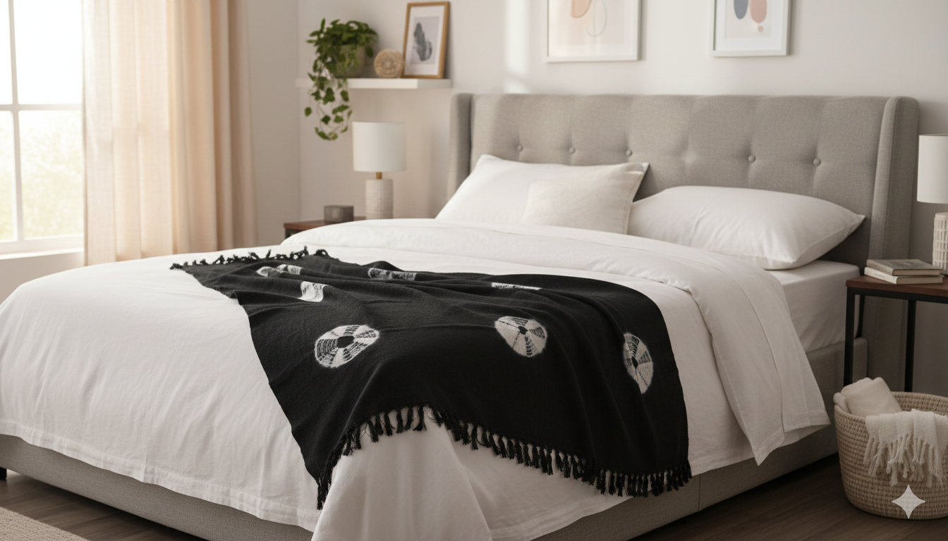 Hand Knitted/Woven Throw | 50" x 60" | 100% Cotton