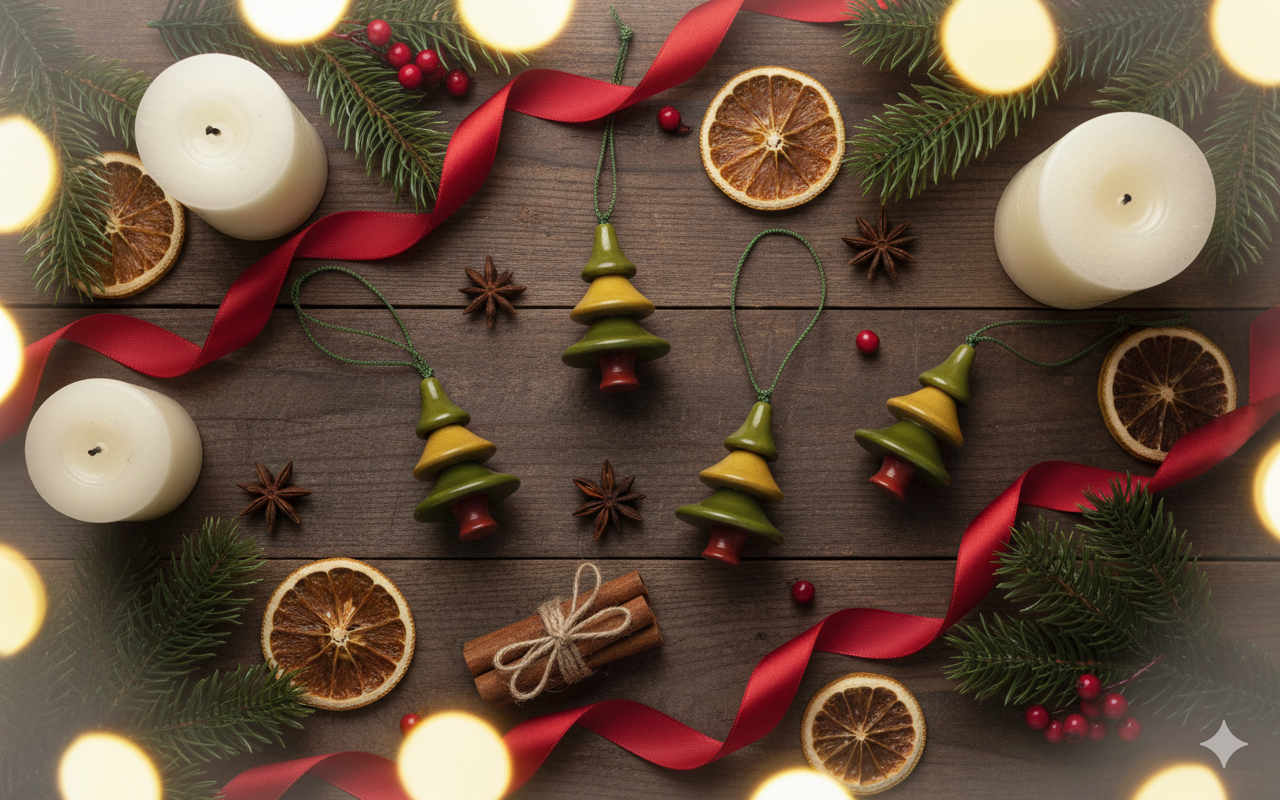 Handcrafted Wooden Christmas Tree Ornament – Minimal Nordic Holiday Decor