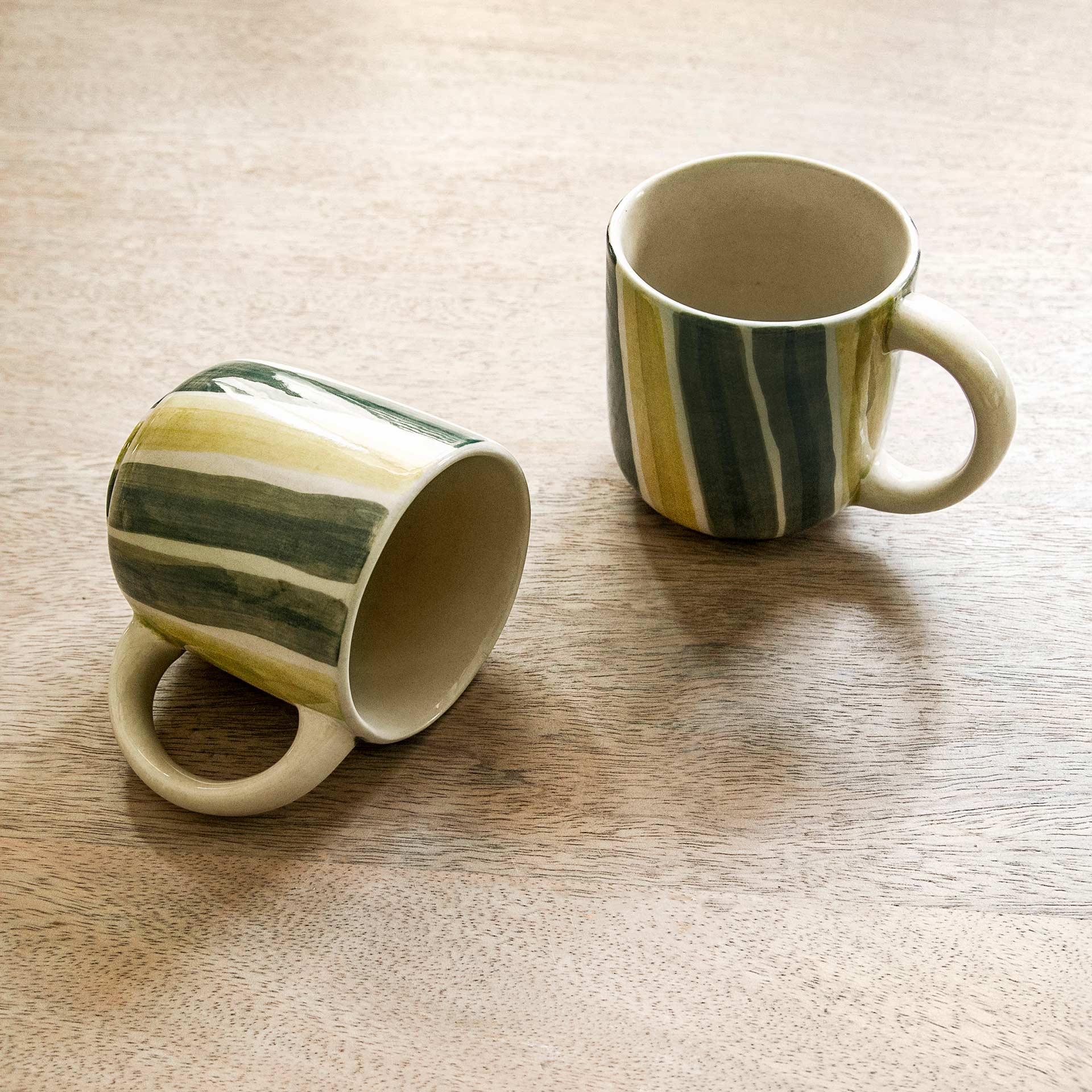 Coffee/Tea Cup - Olive Stripes
