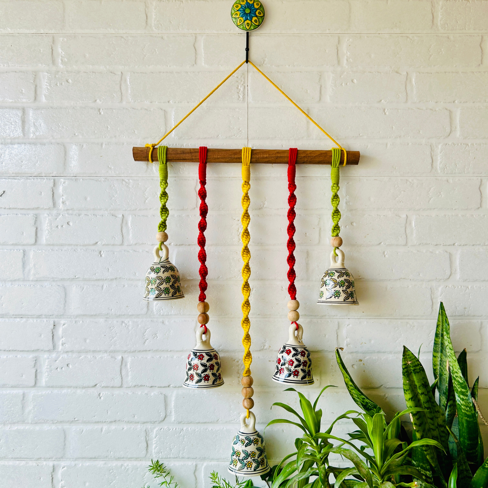 5 Macrame Bell on a wooden dowel