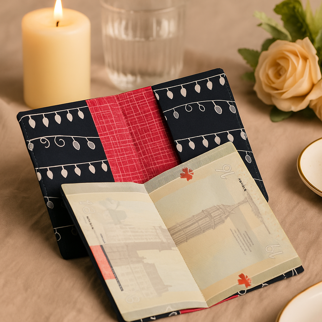 Fabric Passport Cover - Dark Blue Print