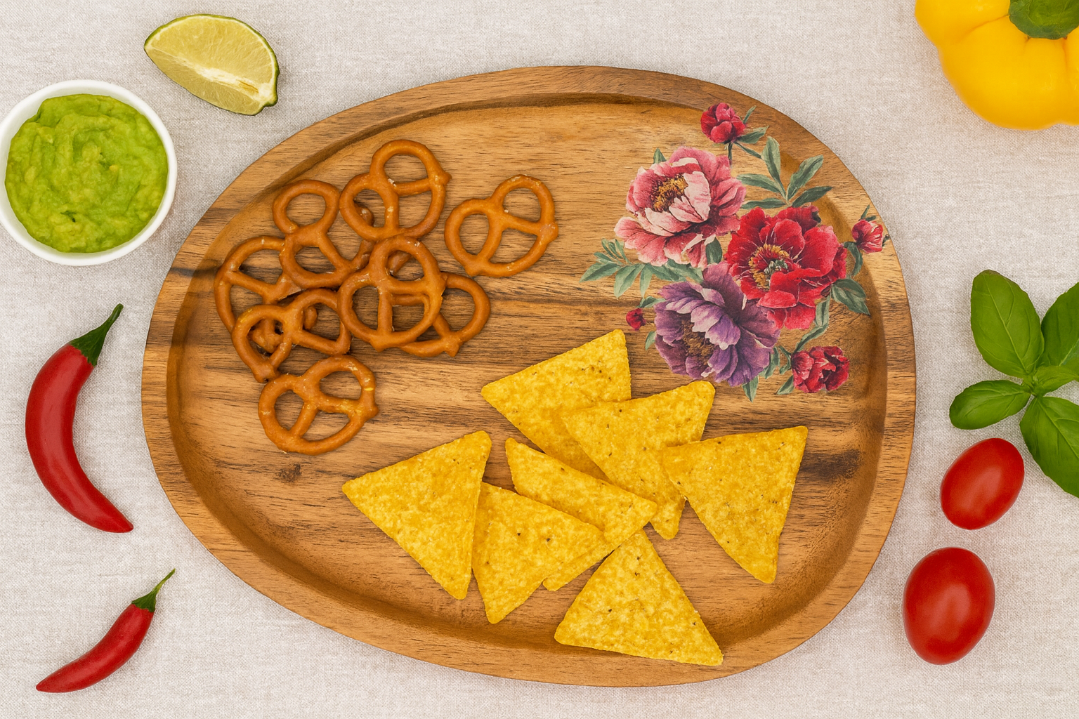 Printed Wooden Platter - Oval