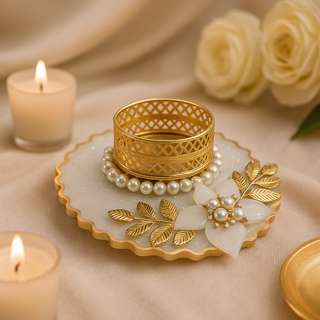 Diya / T-Light Stand / Coin Platter 4" - White