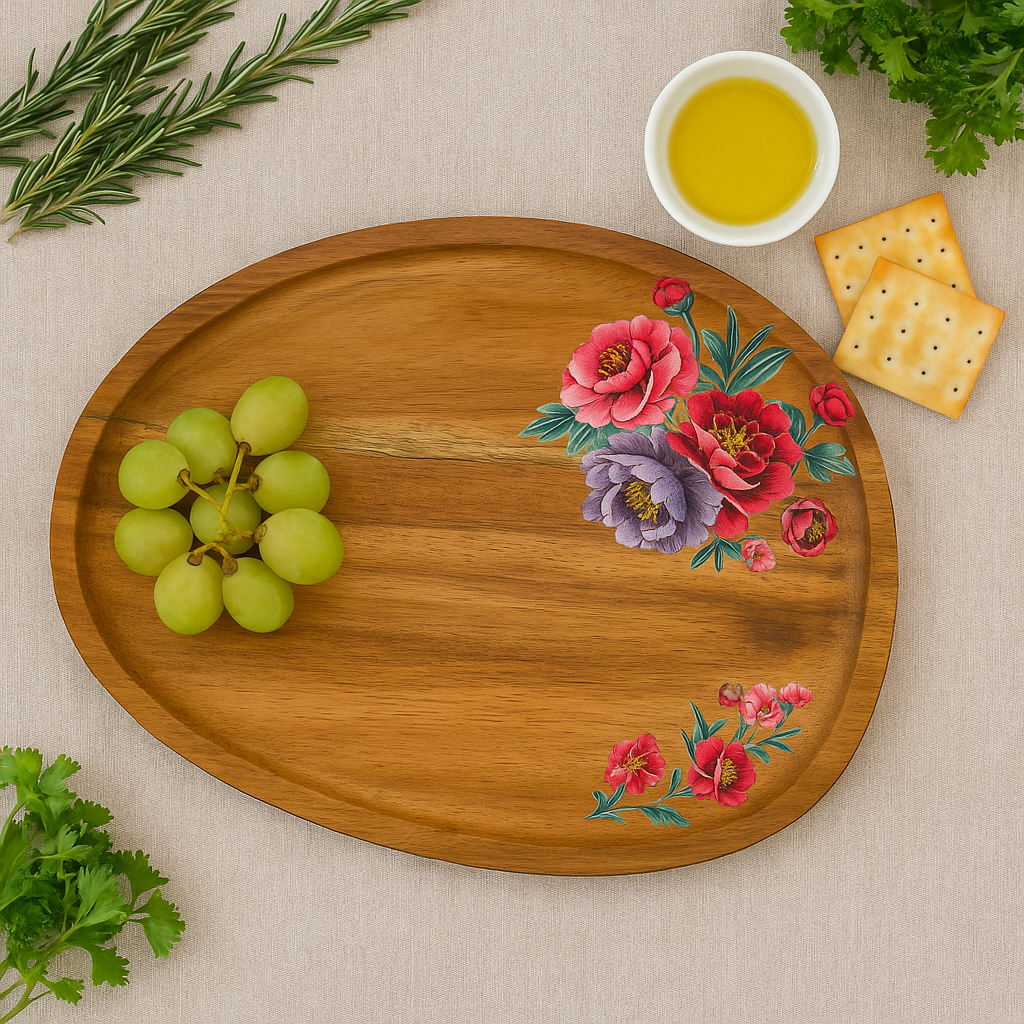 Printed Wooden Platter - Oval