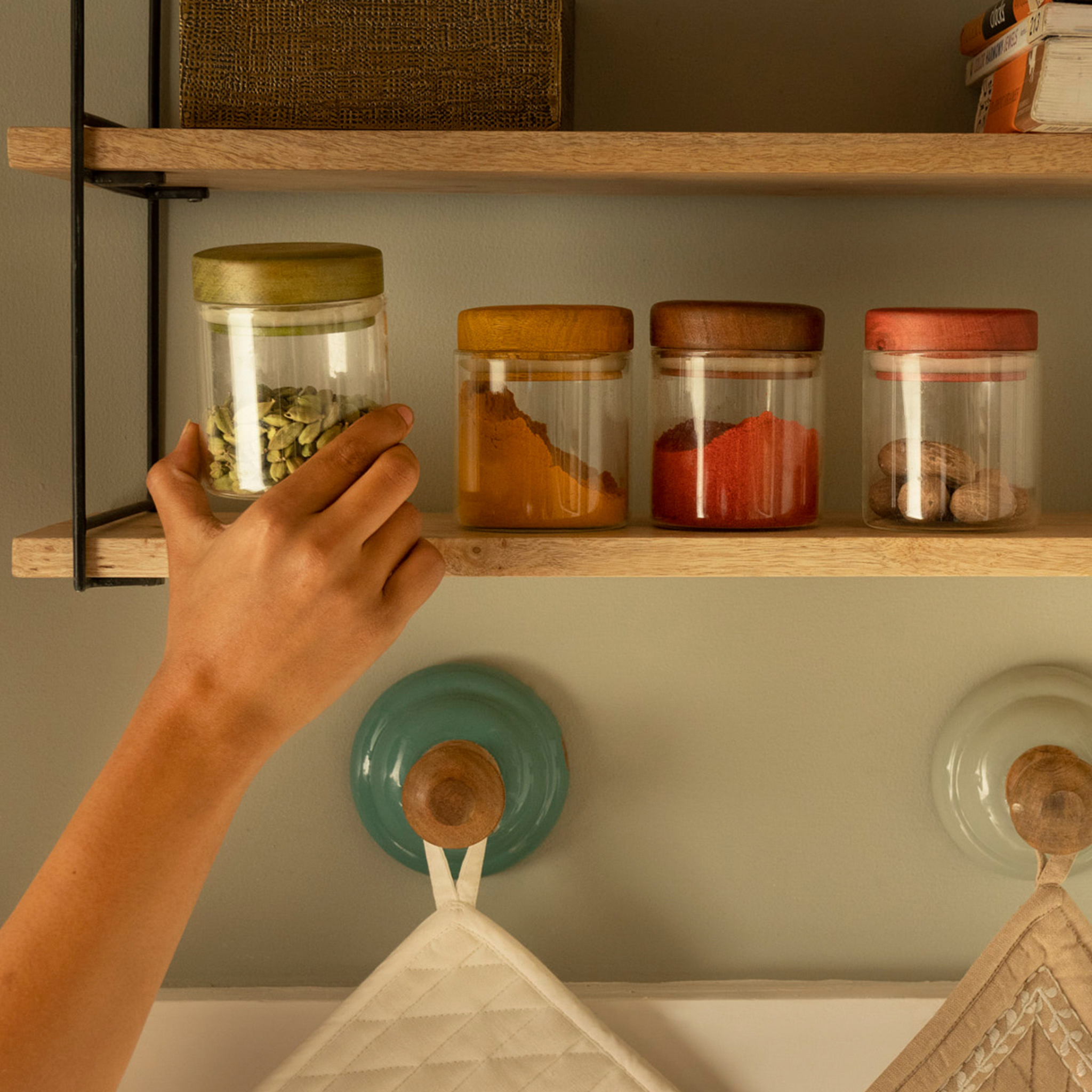 Glass Jar with Wooden Lid