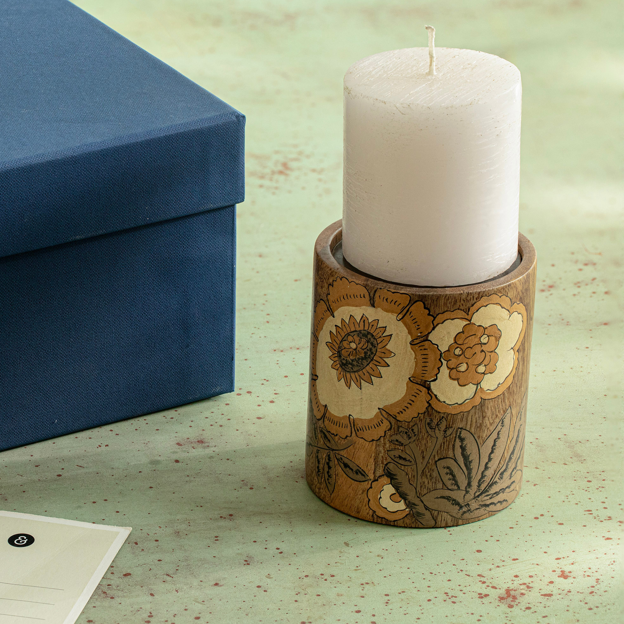 Candle with Candle Stand Gift Box - Grain & Glory