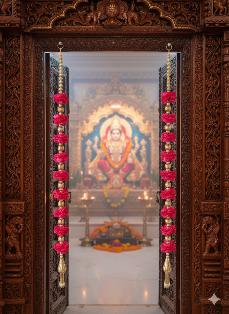 Leo Traditional Hanging (Pink Flower with Golden Drop)