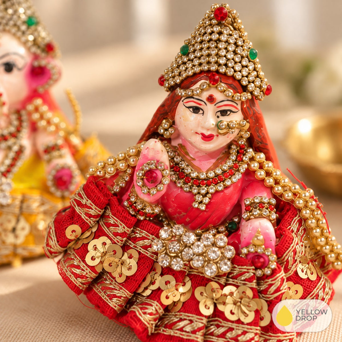 Jeweled Hindu Goddess Figurine